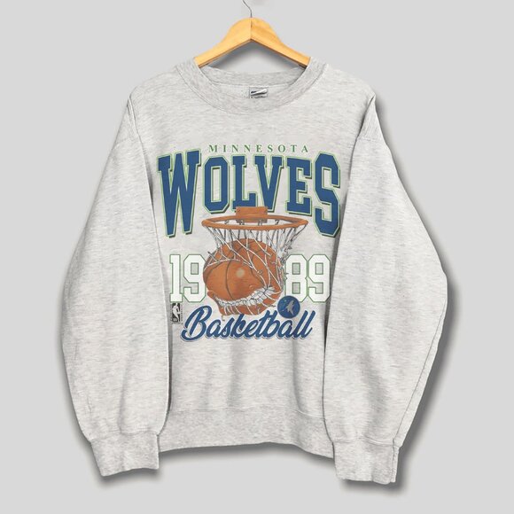 Vintage Minnesota Timberwolves Basketball Sweatshirt, Timberwolves NBA Shirt Tee - Picture 1 of 2